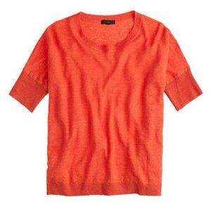 J. Crew Linen drop-shoulder swing sweater